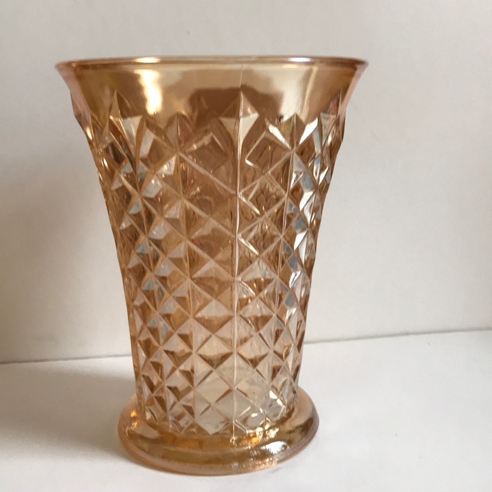 Vintage Marigold carnival iridescent trumpet vase